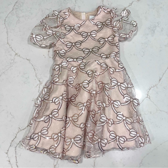 🎀 Rare Editions Girls Holiday Party Dress Sequin Bow Size 6 🎀 - Picture 1 of 4